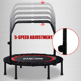 Kanchimi 40" Folding Mini Fitness Indoor Exercise Workout Rebounder Trampoline with Handle, Max Load 330lbs(Black) Kanchimi