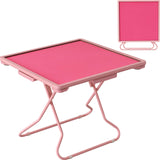 MJTABLE Pink Mahjong Table, 35" Square Game Table with Resistant Wood Tabletop, Portable Folding Card Table with 4 Drawers and 4 Cup Holders, Domino Table for Party, Game Nights, Gifts for Retirees MJTABLE