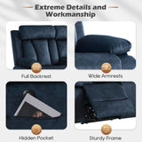 Consofa Power Reclining Loveseat with Console, Power Loveseat Recliner Sofa with Heat and Massage, Wall Hugger Loveseat Recliner with Dual Ports, Cup Holders for Living Room, RV Sofa (Blue, Loveseat) Consofa