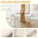 YEEFY Mid Century Modern Dining Chairs Set of 2 & 4 & 6 Comfy Accent Chair Upholstered Kitchen Dining Living Room Chairs for Bedrooms Waiting Room Home Arm Desk Chair No Wheels (Wool White, 2) YEEFY