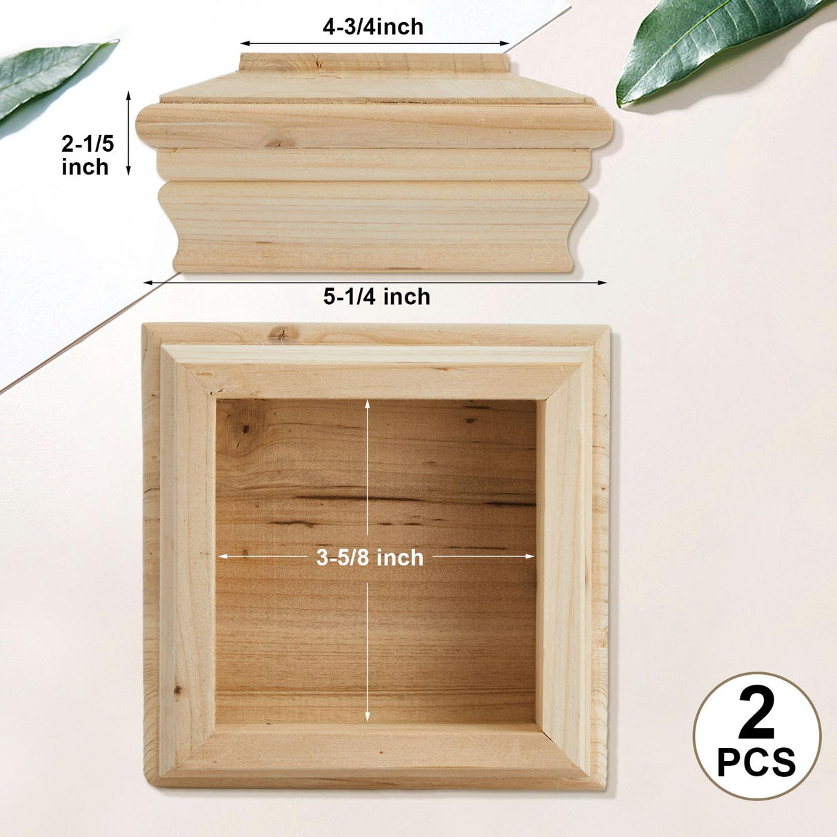 Soaoo 2 Pieces Wooden Post Caps Classic Cedar 4 x 4 Wood Post Caps Wood Fence Newel Post Mounting Kit Resistant Post Cover for Indoor Outdoor Fence Mailboxes Decks Soaoo