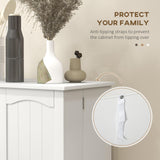 HOMCOM 41" Kitchen Pantry Storage Cabinet, Freestanding Kitchen Cabinet with 12 Door Shelves, Double Doors, 5-Tier Shelving and Adjustable Shelves, Paper White HOMCOM