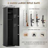 KAER 2-3 Gun Safe,Long Gun Safe for Rifles and Pistols,Rifle Safes for Home Gun Safes for Rifles,Multi-Function Gun Cabinet with Removable Gun Racks,Pistol Pockets (2-3 GUN) KAER