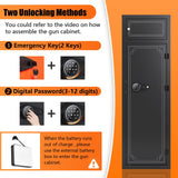 KAER 10-12 Gun Safe Rifle,Gun Safes for Home Rifle and Pistols,Gun Safes & Cabinets,Quick Access Gun Cabinet,Large Rifle Safe with Removable Shelf (Electronic 10-12 Gun Unassembled) KAER