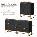 Scurrty 59" Large Chest of Drawers, Storage Cabinet 9 Drawer Dresser with Lines, Black Dressers with Storage,Dressers for Living Room, Bedroom Scurrty