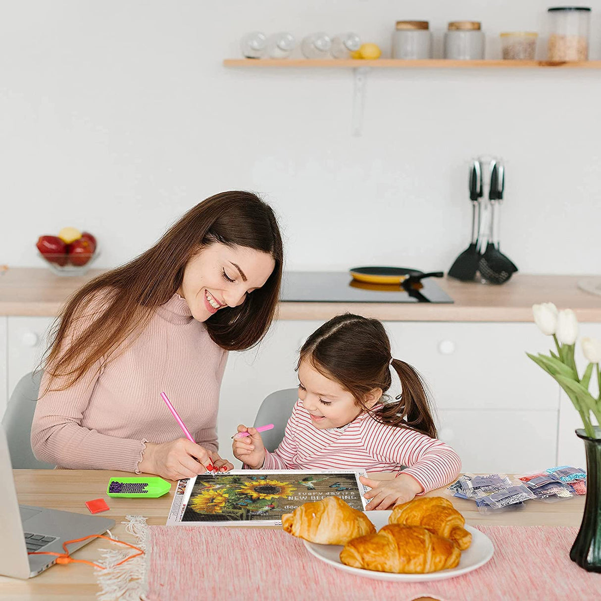 Sunflower Diamond Painting Kits for Adults - Art Beginner, 5D DIY Full Drill Dots Paintings with Diamonds Gem and Crafts Home Wall Decor 11.8x15.7inch HOIYLDS