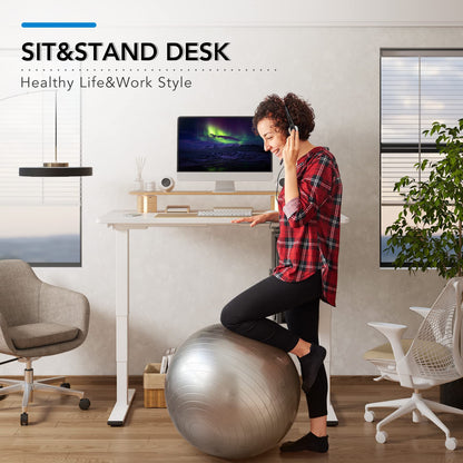 FLEXISPOT Pro 3 Stages Dual Motor Electric Standing Desk 60x24 Inches Whole-Piece Desk Board Height Adjustable Desk Electric Stand Up Desk Sit Stand