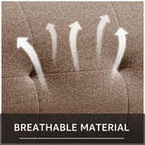 Wimarsbon Modular Sectional Fabric Sofa Set U Shaped Couch Reversible Chaise Modular Sectional Couch with Storage Ottoman, U Shaped Comfy Modular Sofa for Living Rome & Lounge (Brown) Wimarsbon