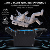 Weilianda Astronaut Zero Gravity Home Theater Seating Top Grain Leather Recliner Sofa Power Headrest Footrest with Carbon Fiber Tray Table, Tablet Stand, Type-C USB Charging, Cup Holder Row of 1 Black Weilianda