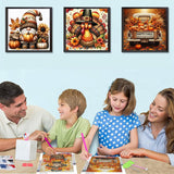 4 pack Thanksgiving Day Diamond Art Kits for Adults Beginners,Fall Turkey Pumpkin Diamond Painting Kits for Adults,5D Full Drill DIY Diamond Dot Gem Art Kit Wall Home Decor Arts Craft 12x12 inch NEGEKFKX
