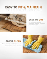 Upolana 9 PCS Interlocking Deck Tiles 12" x 12", 12 Slats Outdoor Flooring Acacia Wood Patio Tiles, Waterproof Patio Flooring Decking for Balcony Backyard, Indoor and Outdoor Use Upolana