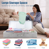 Supowin Underbed Storage Containers Bin with Lids (Set of 1) Large Under Bed Storage Organizer Box with Handle, Foldable Under the Storage Bags for Organizing Clothes, Shoes, Blankets, Pillows-Grey Supowin