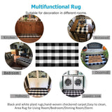 SEEKSEE Cotton Buffalo Plaid Rug 27.5"x43" Black and White Checked Rug Washable Doormats Indoor Outdoor Rugs for Layered Front Door Mats, Porch, Kitchen, Farmhouse, Entryway SEEKSEE