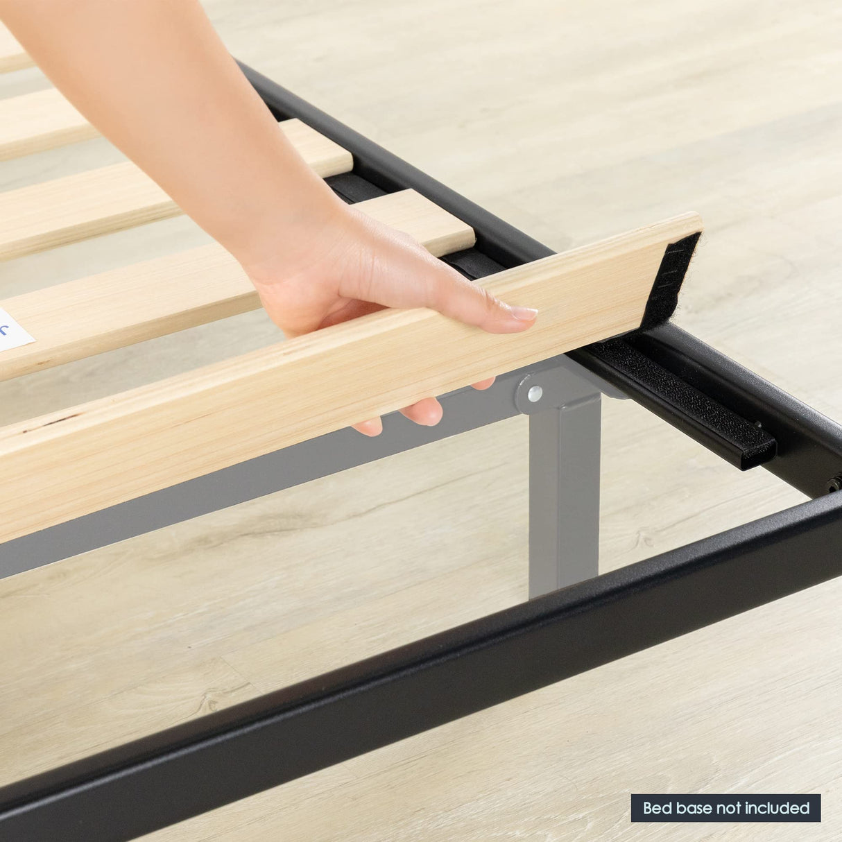 Mellow Metal Wood Slats Bunkie Board, Queen, Black Mellow