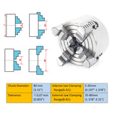 RATTMMOTOR 4-Jaw K72-80mm 3.15 Inch Independent Reversible Metal Lathe Chuck with Wrench for CNC Router, Lathe, Turning Machine RATTMMOTOR