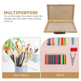 FAVOMOTO Painting Storage Box, Portable Unfinished Wood Box Artist Tool Art Supply Box Art Pigment Wooden Storage Box for Paint Organizer Art Supply Organizer FAVOMOTO