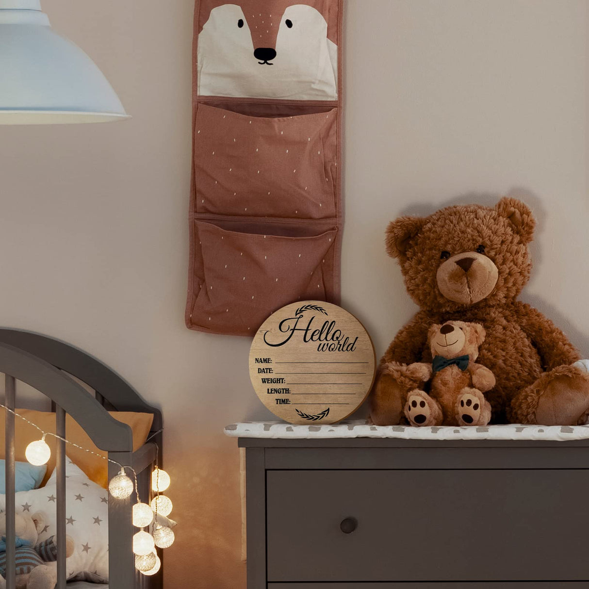 Namalu Birth Announcement Sign Baby Announcement Sign Wooden Newborn Sign Baby Name Sign Round Wood Plaque with Black Paint Marker for Baby Name and Namalu