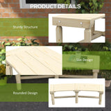 Outsunny Natural Wood Semicircular Garden Bench for Outdoor Spaces Outsunny