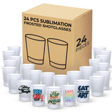 Your Dream Party Shop Sublimation Shot Glasses 24 Pcs, 1.5 oz Each, Sublimation Shot Glass Blanks, Shot Glass, Blank Shot Glasses, Glass Sublimation Blanks, Long Shot Glasses, White Shot Glasses Your Dream Party Shop