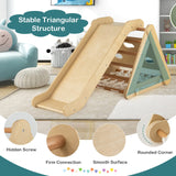 Costzon 4 in 1 Climbing Toy for Toddlers, 3-Sided Montessori Wooden Triangle Climber with Sliding Ramp, Climbing Net & Board, Kids Boys Girls Indoor Home Daycare Gym Playset Birthday Costzon
