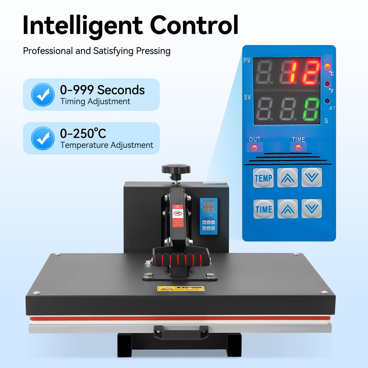 16x24 Inch Heat Press, 1800W High High Pressure Clamshell Heat Press Machine with Intelligent Temperature Control System and LCD Display, Digital Control Heat Transfer Sublimation Machine njxbrek