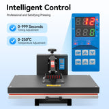 16x24 Inch Heat Press, 1800W High High Pressure Clamshell Heat Press Machine with Intelligent Temperature Control System and LCD Display, Digital Control Heat Transfer Sublimation Machine njxbrek