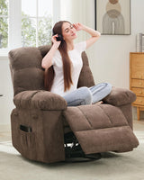Adult Rocker Swivel Recliner Chair - Soft Fabric Overstuffed Manual Glider, Comfy Nursery Rocking Sofa Chair for Living Room OUTGOODS