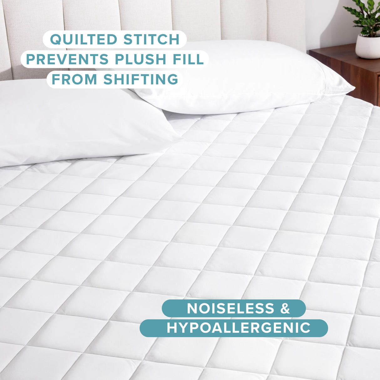 Bare Home Twin XL Quilted Mattress Pad - Twin Extra Long - Soft Mattress Topper - College Dorm Room Essentials - Easily Washable & Comfortable - Fitted Cover - Up to 15 Inches Deep (Twin XL, White) Bare Home