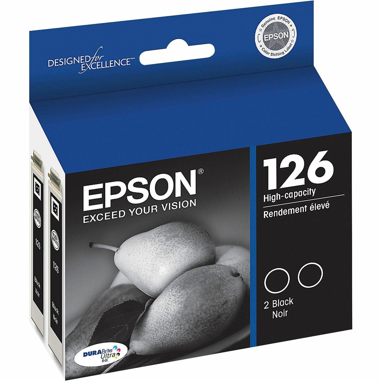 EPSON 126 DURABrite Ultra Ink Black Dual Cartridge For WF-3520, WF-3530, WF-3540, WF-520, WF-545, WF-630, WF-633, WF-635, WF-645, WF-7010, WF-7510, WF-7520, WF-840, WF-845 and other select models Epson