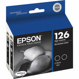 EPSON 126 DURABrite Ultra Ink Black Dual Cartridge For WF-3520, WF-3530, WF-3540, WF-520, WF-545, WF-630, WF-633, WF-635, WF-645, WF-7010, WF-7510, WF-7520, WF-840, WF-845 and other select models Epson