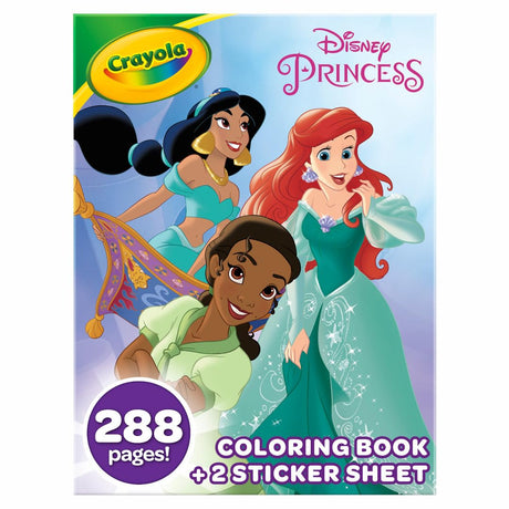 Crayola Disney Princess Coloring Book with Stickers, Gift for Kids, 288 Pages, Ages 3, 4, 5, 6 Crayola
