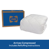 Sealy Luxury 100% Cotton Soft Top Layer, High Loft Comfort EternaLoft Fiberfill, Durable Stretch Corners Mattresses 18 Inches Deep Machine Washable Fitted Mattress Pad, Queen Size, White Sealy