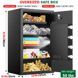 8.1 Cuft Large Home Safe Fireproof Waterproof, Home Safe Box With Fireproof Waterproof Bag, Combination Lock and Inner Cabinet, Anti-Theft Alert, Mute Mode, Document Safes For Home Business Office GHJGAGE