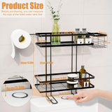 IIQ Over The Toilet Storage,2-Tier Bathroom Organizer Over Toilet with Removable Basket Paper Holder, Above Toilet Storage with Non-Trace Adhesive, No Drilling Toilet Organizer IIQ