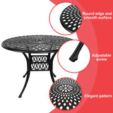PATIO-IN 5 Piece Cast Aluminum Outdoor Dining Set, Outdoor Table and Chairs Set of 4, Patio Dining Set with 4 Chairs and 42" Round Table, Patio Conversation Set with 1.97" Umbrella Hole PATIO-IN