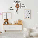 TIMEGEAR Cuckoo Clock with Night Mode, Singing Bird, Wooden Decorations and Swinging Pendulum (Brown) TIMEGEAR