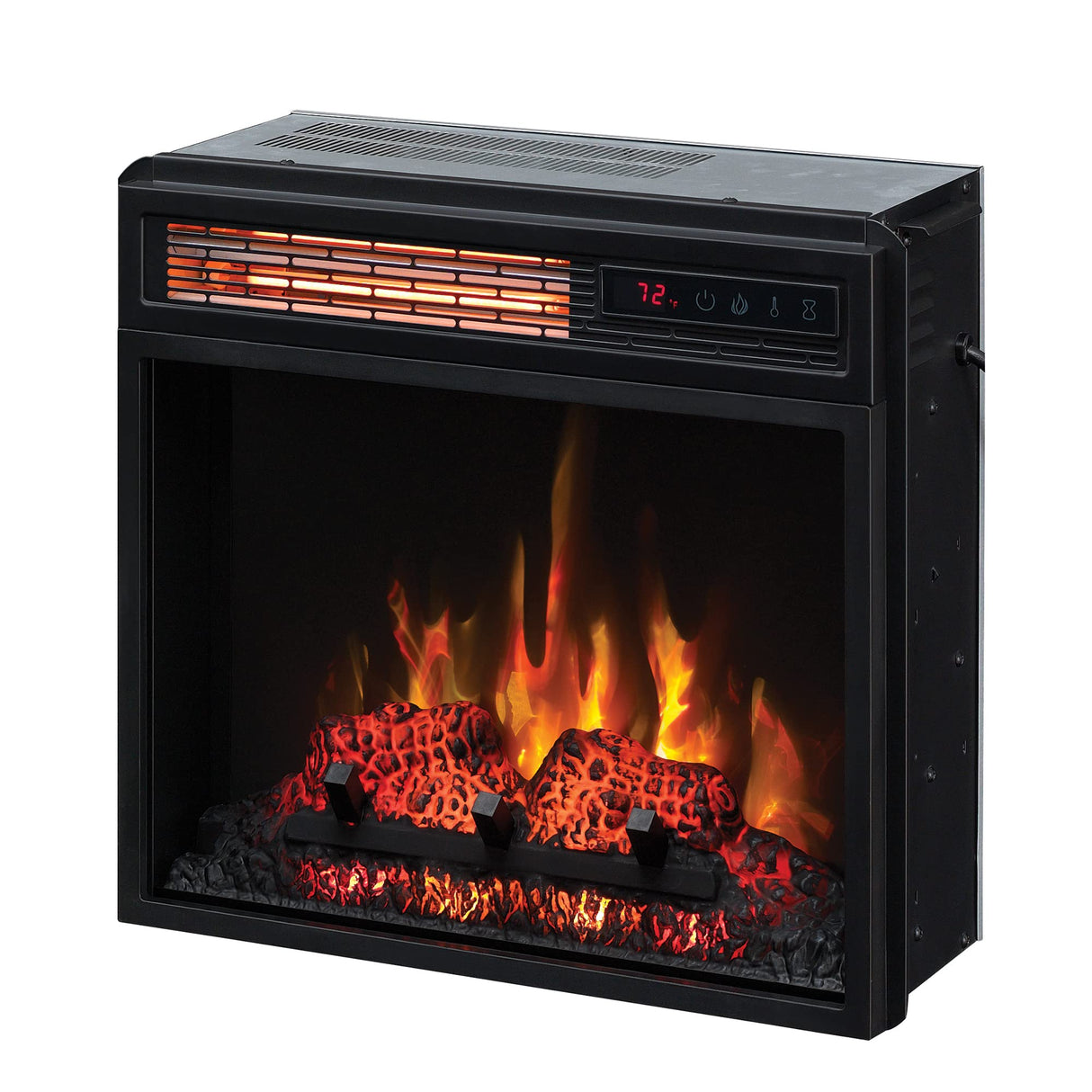 ClassicFlame 18" Infrared Quartz Electric Fireplace Insert with Safer Plug, Black ClassicFlame