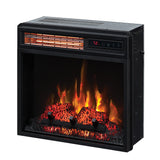 ClassicFlame 18" Infrared Quartz Electric Fireplace Insert with Safer Plug, Black ClassicFlame