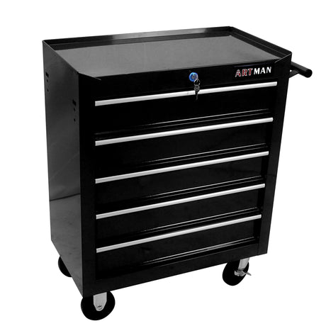 nifoti 5 Large Drawers Tool Cart on Wheels,Rolling Tool Chest Tool Storage,Drawers Rolling Tool Trolley Organizer Tool Case for Garage, Warehouse, Workshop, Repair Shop (5 Large Drawers-29.3"H-Black) nifoti