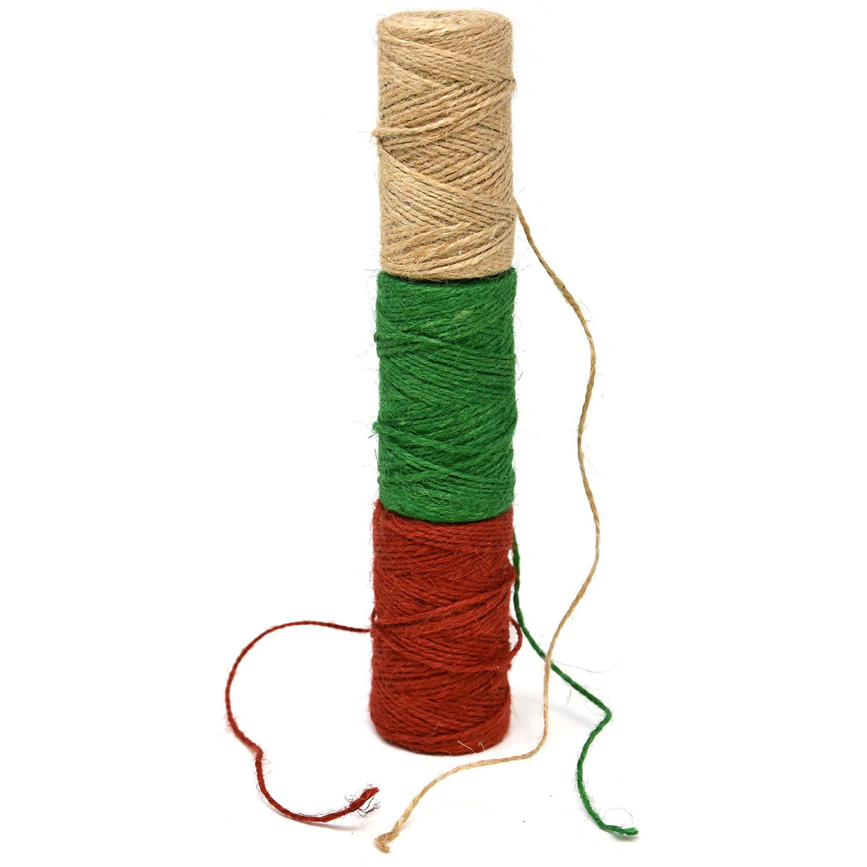 Gift Boutique Christmas Baker's Jute Twine, 3 Rolls of Red, Green and Natural Holiday Decorative String for Arts 'n' Crafts, Packing, Wrapping and Party Supplies, 450 Feet Gift Boutique
