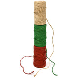 Gift Boutique Christmas Baker's Jute Twine, 3 Rolls of Red, Green and Natural Holiday Decorative String for Arts 'n' Crafts, Packing, Wrapping and Party Supplies, 450 Feet Gift Boutique