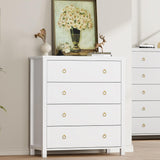 IDEALHOUSE Dresser for Bedroom, Chest of Dressers 37" Tall Dresser for Closet with 4 Drawers Chest with Clothes Storage Cabinet, Drawer Organizer for Bedroom, Living Room, Closet, Hallway, White IDEALHOUSE