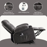 BOSMILLER Power Lift Recliner Chair for Elderly with Heat and Vibration Massage,Electric Recliner with USB Charging Port for Living Room, Infinite Position, Side Pocket BOSMILLER