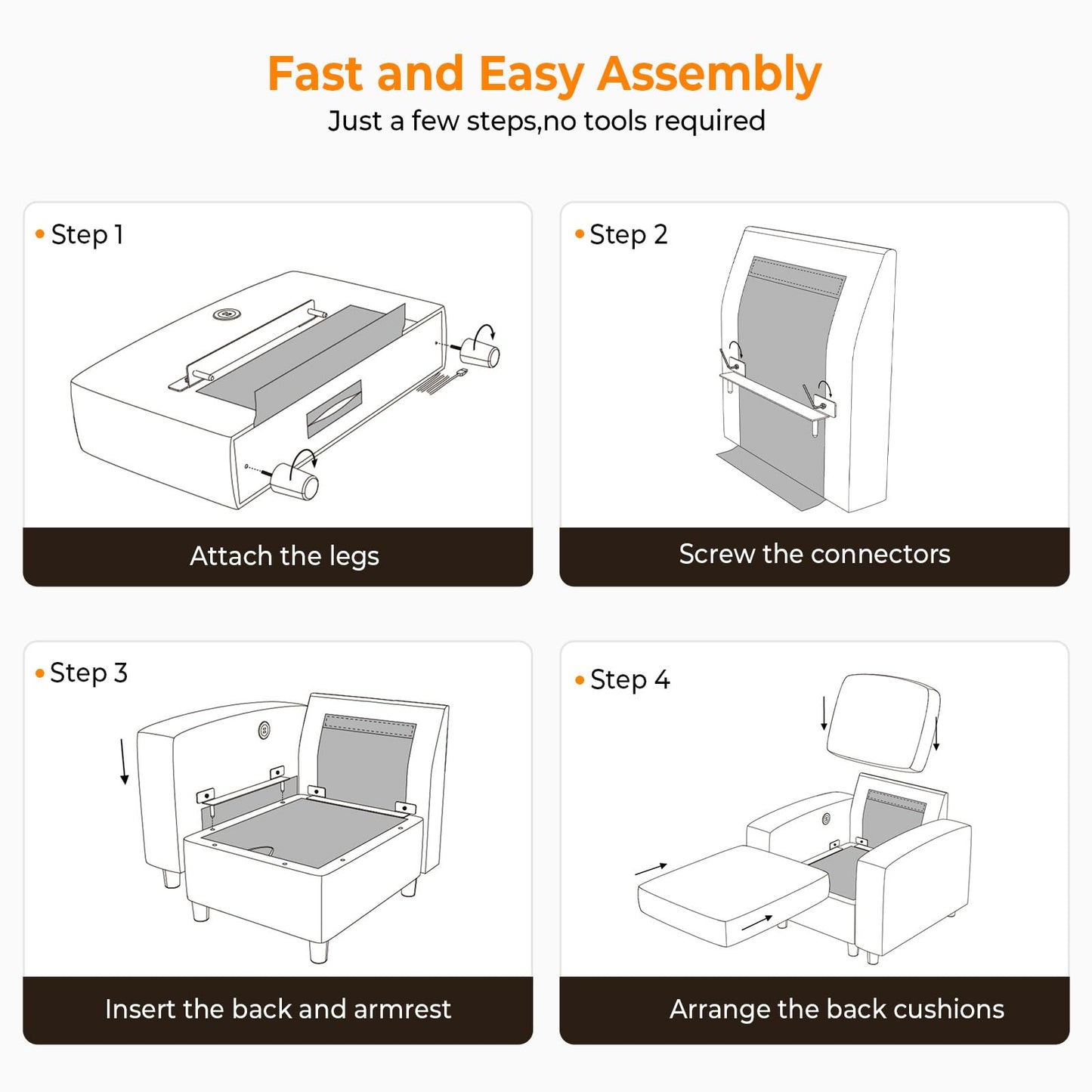 VINGLI 108" Beige Modular Sectional Sofa with Storage and USB Chargers, U-Shaped Sectional Sofa with 4 Seats 2 Ottomans, 6 Pieces Modern Couch Sleeper Convertible Couch Bed for Living Room