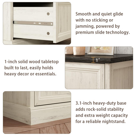 Farmhouse 6 Drawer Dresser for Bedroom, 55 Inch Wide Modern White Dresser TV Stand with Large Drawers & Bar Handles, Rustic Wood Chest of Drawers for Bedroom, Living Room, Hallway, Entryway. CARPETNAL