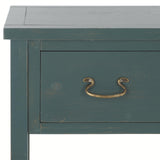 SAFAVIEH Home Collection Cindy Farmhouse Dark Teal 3-Drawer Console Table Safavieh