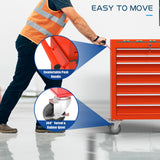CMFYDAILY 7-Drawers Heavy-Duty Tool Chest, Large Capacity Lockable Tool Cabinet Heavy Duty Mechanic Metal Rolling Tool Box with Drawers and Wheels for Garage CMFYDAILY