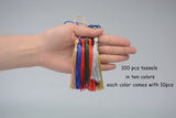 Makhry 100 Pieces Bookmark Tassels 13cm/5 Inch Colorful Silky Tassels with Loop Handmade Tassels for Crafts Jewelry Making DIY Art Projects School Supply 10 Colors（(Mixed 2 Dark) Makhry