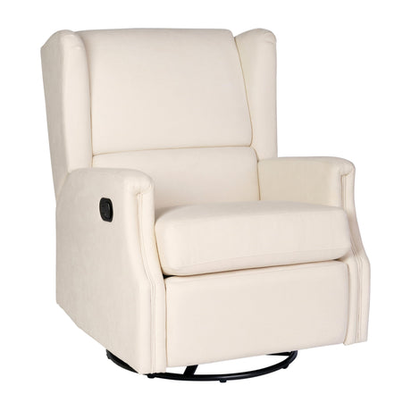Flash Furniture Omma Swivel Glider Rocking Recliner, Manual Wingback Recliner with 360 Degree Swivel, for Living Room, Bedroom, or Nursery, Upholstered, Cream Flash Furniture