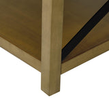 HomePop Tufted Ottoman with Wooden Storage - Cream HomePop